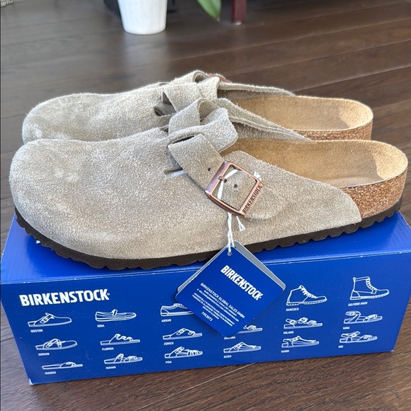 Birkenstock Boston Men's Suede Clogs - Taupe - Size 45, US M12 - Picture 10 of 10